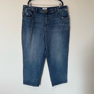 Lane Bryant Mid Rise Loose Straight Blue Denim Jeans Womens Plus Size 18 Casual